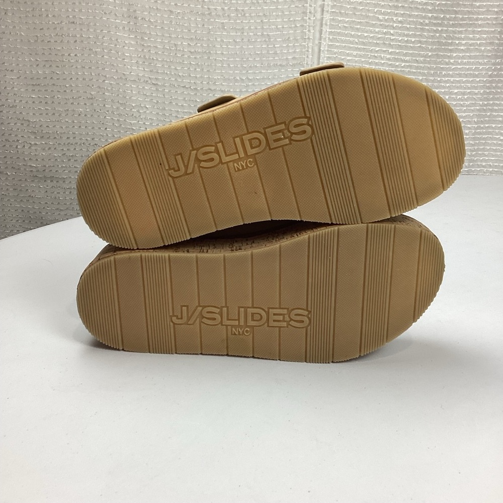 J/Slides Belinda Leather Double Strap Cork Platform Sandals 7.5 - Picture 6 of 11